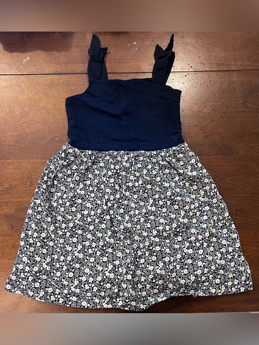 GAP Navy Bodice Floral Skirt Girls Dress size medium